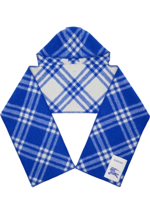 Burberry Navy Check Hooded Scarf