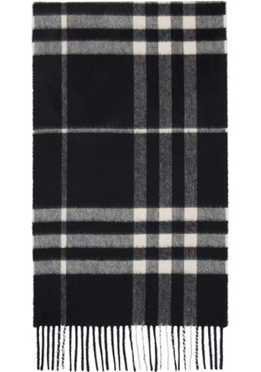 Burberry Black Check Cashmere Scarf