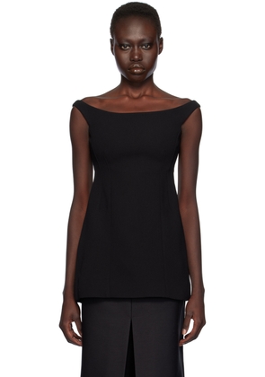 TOTEME Black Curved Off-Shoulder Top