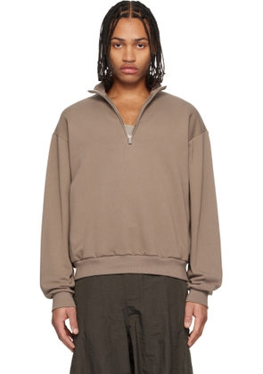 LE17SEPTEMBRE Brown Half-Zip Sweatshirt