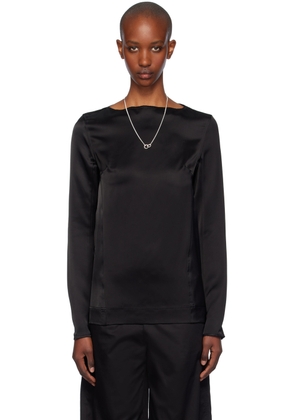 TOTEME Black Long Sleeve Satin T-shirt