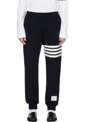Thom Browne Navy 4-Bar Ottoman Sweatpants