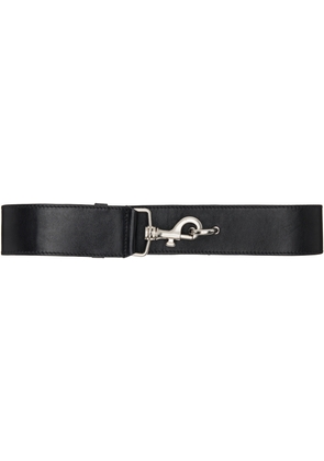Dries Van Noten Black Elasticized Leather Belt