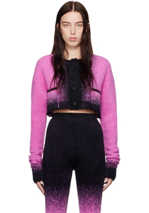 Ottolinger Black & Pink Boxy Knit Cardigan