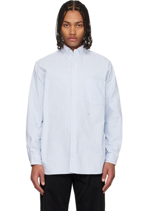 nanamica Navy Button Down Stripe Wind Shirt