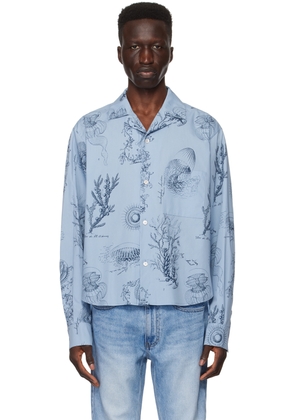 WOOYOUNGMI Blue Graphic Shirt