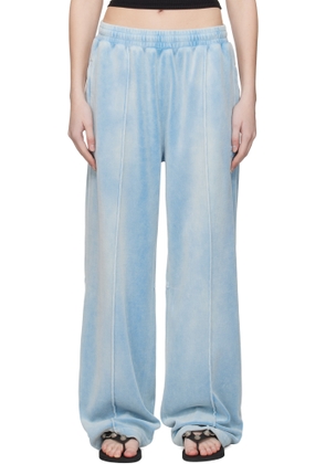 alexanderwang.t Blue Crushed Velour Lounge Pants