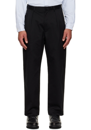nanamica Black Double Pleated Chino Trousers