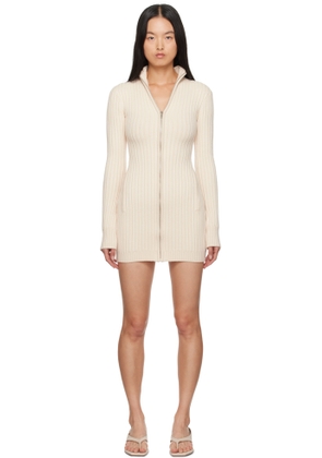 GUIZIO Off-White Nell Zip Up Minidress