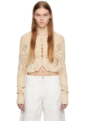 OPEN YY Beige Argyle Cardigan