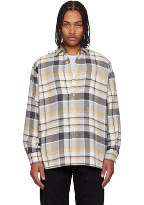 nanamica Gray & Beige Heavy Flannel Shirt
