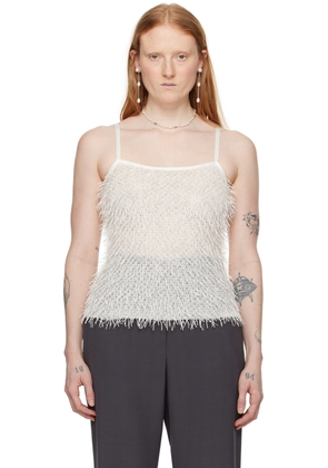 Elleme White Fluffy Tank Top
