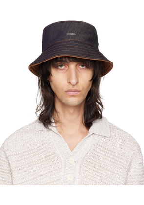 ZEGNA Indigo Denim Bucket Hat