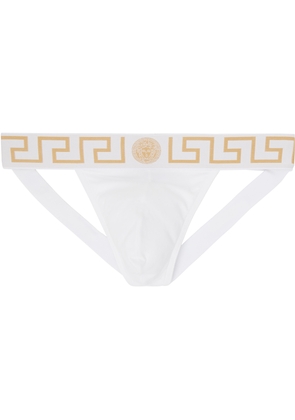 Versace White Greca Border Jockstrap