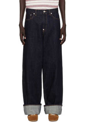 Kenzo Navy Kenzo Paris Turn Up Wide Fit Jeans
