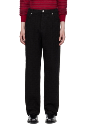 Ferragamo Black Monogram Five-Pocket Jeans