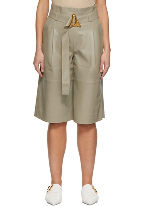 AERON Khaki Leather Carson Shorts