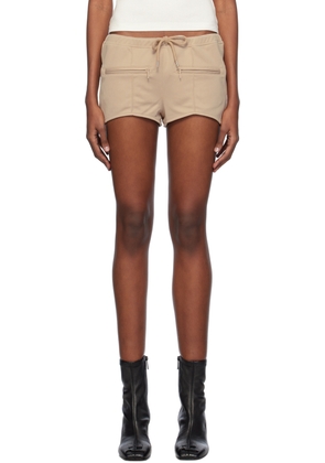 Courrèges Beige Interlock Mini Shorts