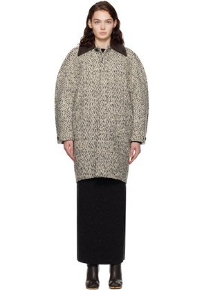 Bottega Veneta Gray Wool Boucle Chevron Coat
