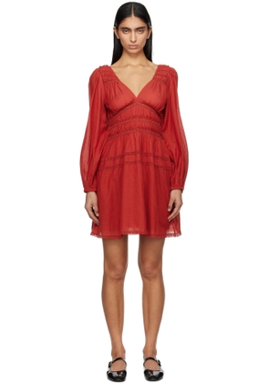 SEA NY Red Nomi Solid Tunic Minidress