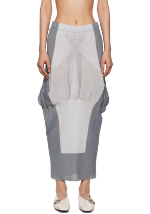 ISSEY MIYAKE Gray Shaped Nude Maxi Skirt