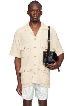 RECTO Beige Flap Pocket Shirt