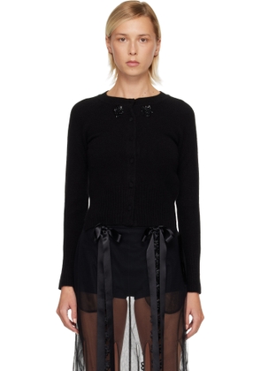Simone Rocha Black Embellished Cashmere Cardigan