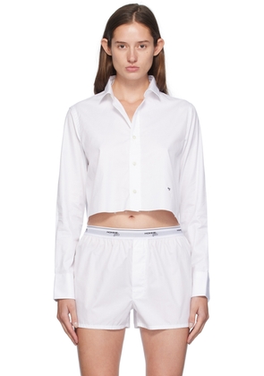 HommeGirls White Cropped Shirt