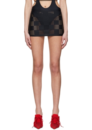 FAL-ASH Black Polyester Mini Skirt