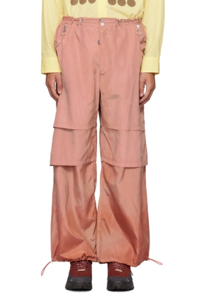 Charlie Constantinou Red Triple Layered Nylon Trousers