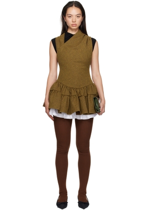 SHUSHU/TONG Brown Multilayer Bubble Minidress