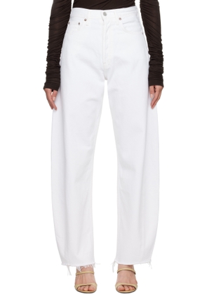 AGOLDE White Luna High Rise Pierced Taper Jeans