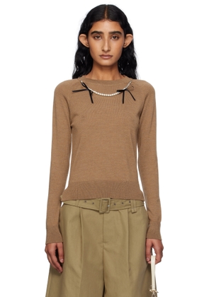 Simone Rocha Brown Embellished Classic Sweater