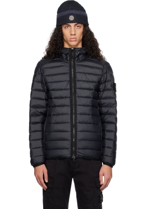 Stone Island Navy 40324 Loom Woven Chambers Down Jacket