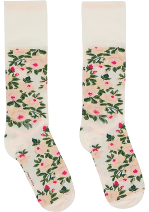 Simone Rocha Off-White Rose Bouquet Jacquard Socks