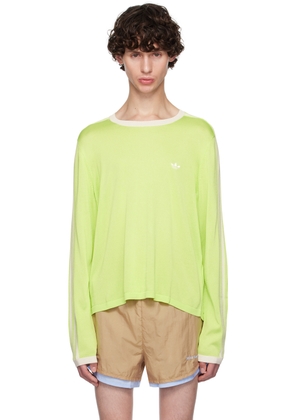Wales Bonner Green adidas Originals Edition Embroidered Logo Long Sleeve T-Shirt