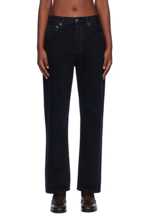 AGOLDE Black 90's Pinch Waist High Rise Straight Jeans