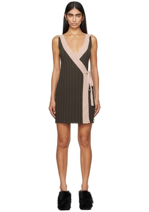 Eckhaus Latta Pink & Brown Twyla Minidress