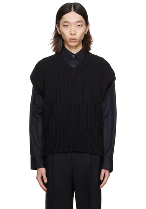 WOOYOUNGMI Black V-Neck Vest