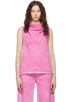 Marques Almeida Pink Cowl Denim Tank Top