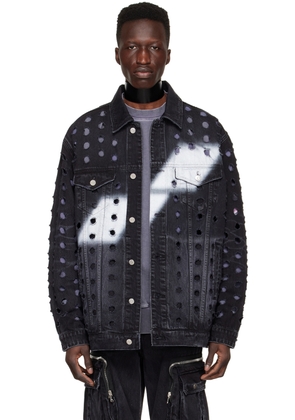 We11done Black Logo Denim Jacket
