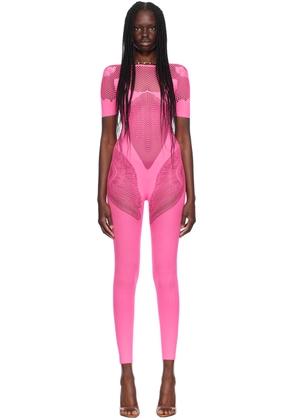 Poster Girl Pink Semi-Sheer Jumpsuit