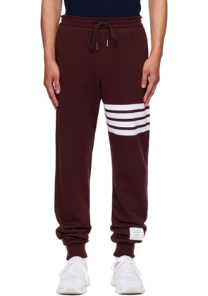 Thom Browne Burgundy Classic Loopback 4-Bar Sweatpants