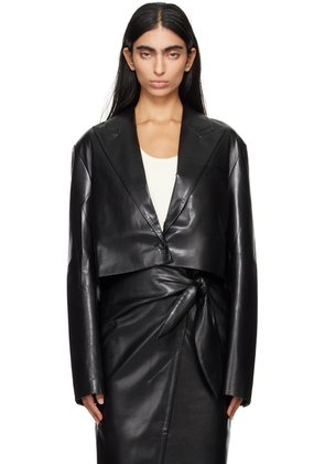 Nanushka Black Aidula Vegan Leather Blazer