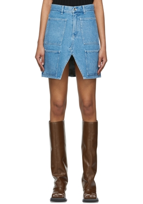 Lourdes Blue Cotton Miniskirt