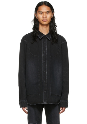 We11done Black Faded Denim Jacket