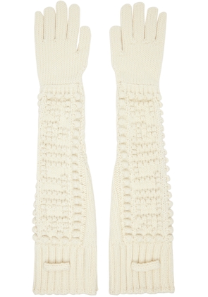 Jean Paul Gaultier Off-White Cable Knit Gloves