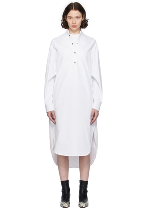 KHAITE White Seffi Denim Midi Dress