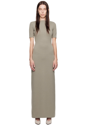 Calvin Klein Taupe Halo Backless Maxi Dress