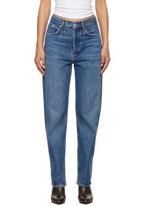 AGOLDE Blue 90's Mid Rise Straight Jeans